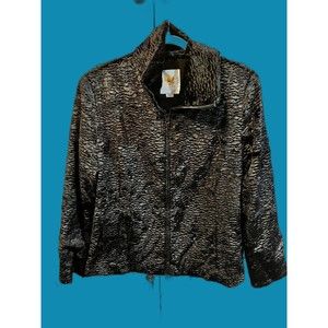 AMERI-MODE Fleece Soft Black Zip Up Jacket Sz. Large #E13